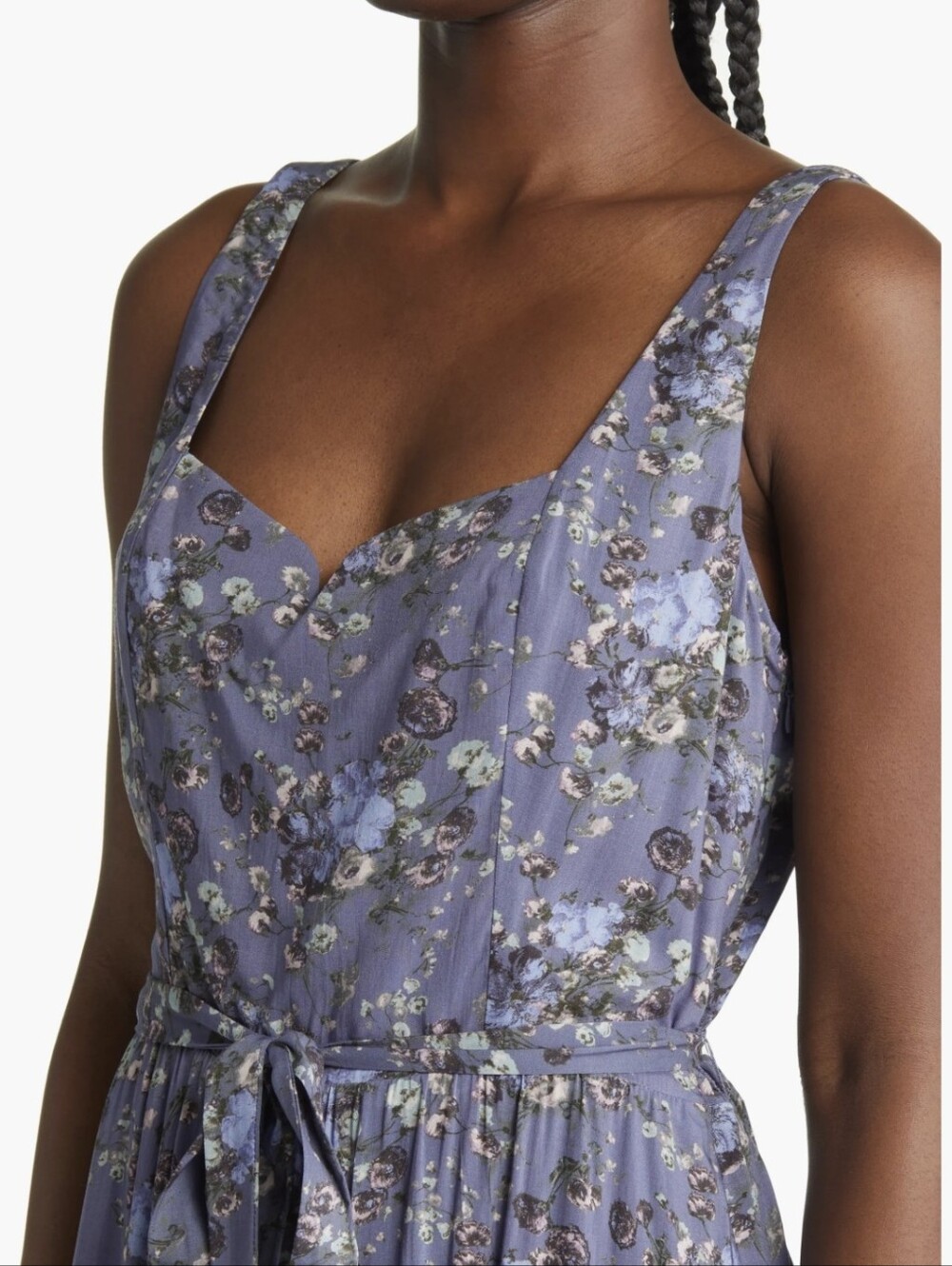 PAIGE Michelada Floral Print Tiered Midi Dress Sz Small Romance Cottagecore - Picture 3 of 14